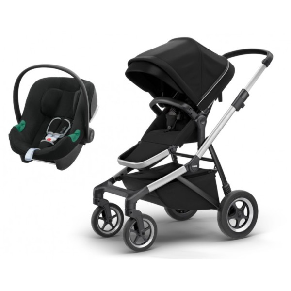 Coche Thule Sleek Navy Blue + Silla Auto Cybex Aton5