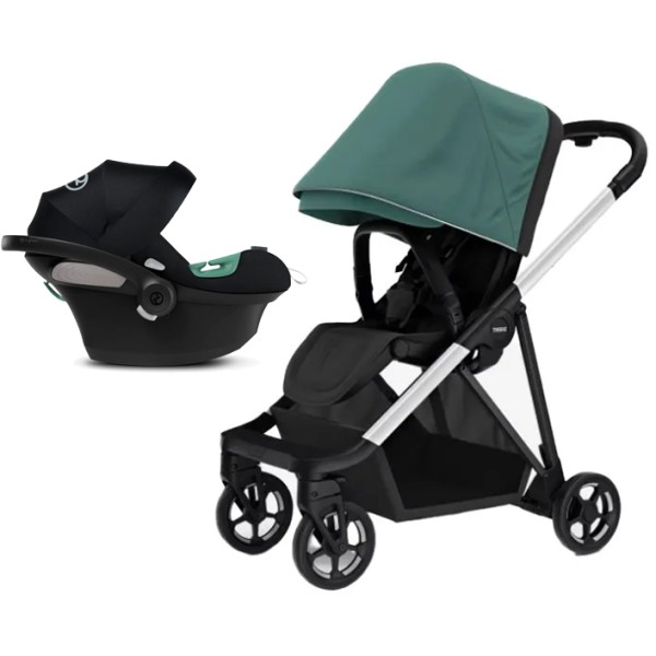 Coche Thule Shine Mallard Green + Silla Auto Cybex Nido Aton B2 I-Size