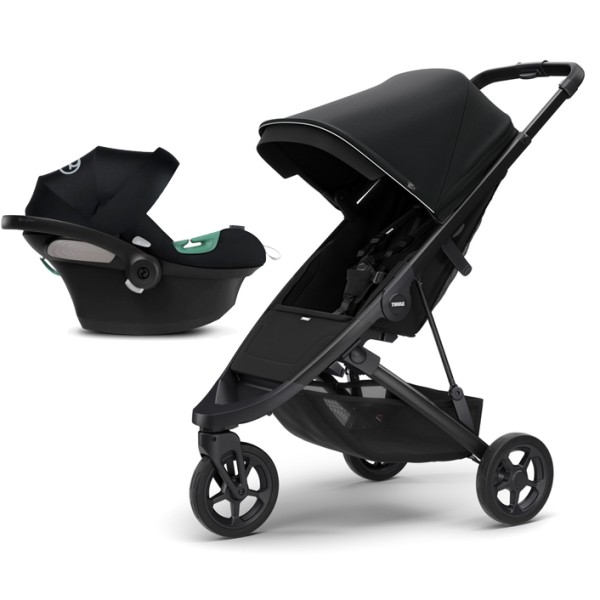 Coche Thule Spring Black + Silla Auto Cybex Nido Aton B2 I-Size