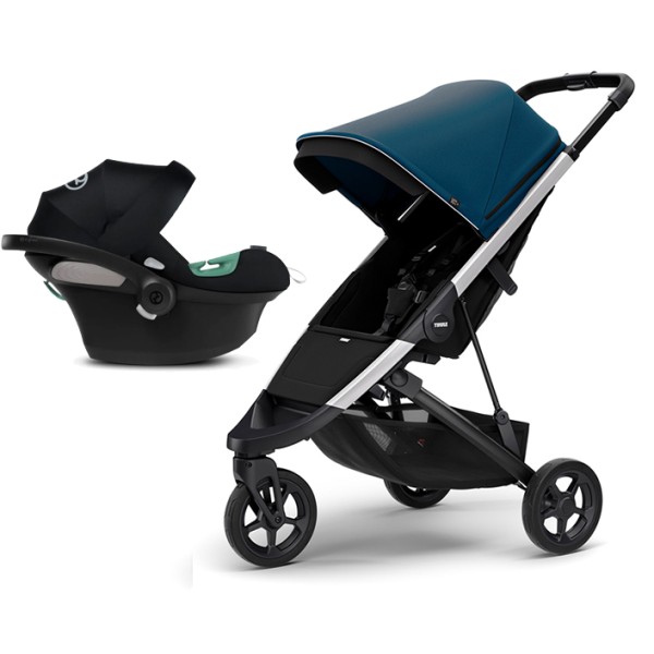 Coche Thule Spring Majolica + Silla Auto Cybex Nido Aton B2 I-Size