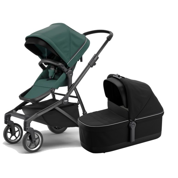 Pack Coche THULE Sleek Mallard Green+ Bassinet Black