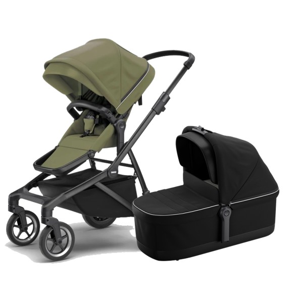 Pack Coche THULE Sleek Soft Green+ Bassinet Black